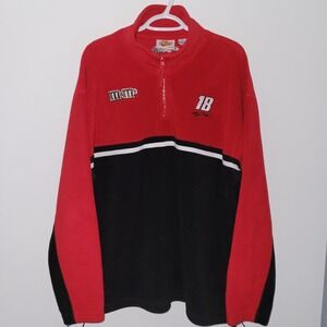 Winners Circle Kyle Busch M&M Fleece Pullover Men's Size XL Red Black NASCAR